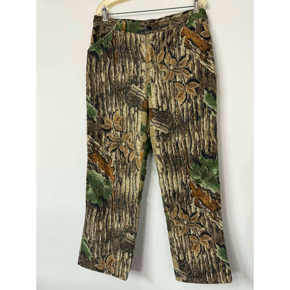 Vtg Duxbak Realtree Camo Hunting Pants Mens 34x30 Camouflage Quilt Lined Cuffs